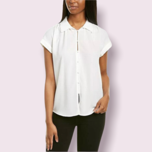 NWT 1. State Button Front Top White Size Medium M